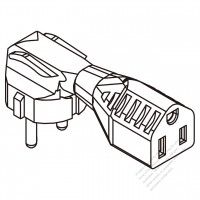 AC轉接頭, 歐洲插頭轉美國NEMA 5-15R連接器, 3轉3-Pin 10A 250V