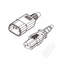 英國3-Pin IEC 320 Sheet E 插頭to IEC C13 AC電源線組-HF超音波成型-無鹵線材 (Cord Set ) 1.8M (1800mm)黑色 (H05Z1Z1-F 3X0.75MM ) (#U2504GHF-180)