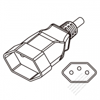 瑞士AC電源線連接器3 芯 10A 250V