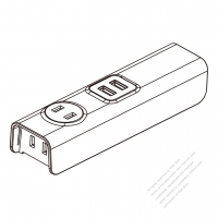 中國AC轉接頭, 2x2-Pin AC 插座, 2 port USB, 2500W