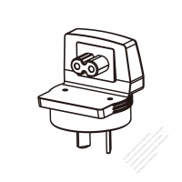 AC轉接頭, 澳洲彎頭轉IEC 320 C7連接器, 2轉2-Pin, 2.5A 250V