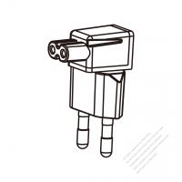 AC轉接頭, 韓國(小) 彎頭轉IEC 320 C7連接器, 2轉2-Pin, 2.5A 250V