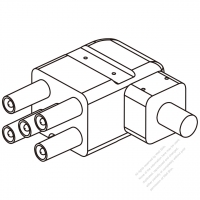 45A, 5-Pin 電池香蕉頭插頭 連接器 (彎頭型式)