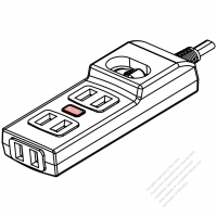 中國延長線2 芯 1 轉 3 辦公/家用, 10A 250V