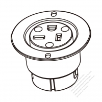 美國/加拿大NEMA 6-20R插座, 2 P 3芯接地 20A 250V