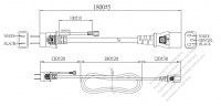 日本3-Pin 插頭 to IEC 320 C13 AC電源線組- 成型PVC線材(Cord Set) 1.8M (1800mm)黑色 (VCTF 3X0.75mm² Round )( #J74A355-180)