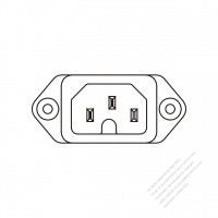 IEC 320 (C16) 家電用品AC插座, 附螺絲孔, 10A/ 15A