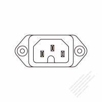 IEC 320 (C16) 家電用品AC插座, 附螺絲孔, 10A/ 15A