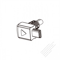 Mini USB B 插頭, 5 Pin, 扁 Wire (彎頭型式)