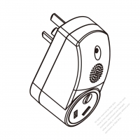 中國智能聲控AC轉接頭, 3-Pin 插頭轉旋轉式插座 10A 250V