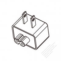 AC轉接頭, 美國彎頭轉IEC 320 C7連接器, 2轉2-Pin, 2.5A 125V