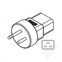 AC轉接頭, 希臘轉IEC 320 C19 連接器, 3轉3-Pin, 16A 250V