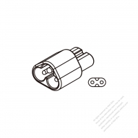 AC轉接頭, IEC 320 Sheet A 插頭連接器轉IEC 320 C7 連接器, (適用筆電,DV,數位相機) 3轉2-Pin,