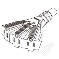 美國/加拿大扇形三位排插 3 芯 (NEMA 5-15R), 耐熱.10A/13A/15A 125V