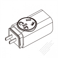 中國AC轉接頭, Power Tap AC 2Pin 插座 x2, 3Pin out x1