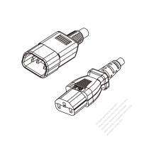 日本3-Pin IEC 320 Sheet E 插頭to C13 AC電源線組-PVC線材 (Cord Set) 1.8M (1800mm)黑色 (VCTF 3X0.75MM ) (# J250455-180)