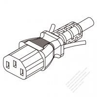 IEC 320 C13 AC電源線連接器 3 芯直式 10A 250V