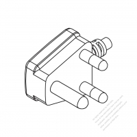 南非3-Pin 彎式 AC插頭, 10A 16A 250V