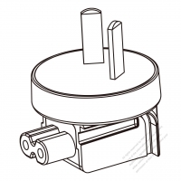 AC轉接頭, 阿根廷彎頭轉IEC 320 C7 連接器, 2轉2-Pin, 2.5A 250V